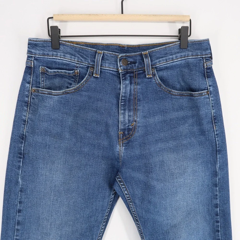 Levis 506 Jeans Mens 32x32 Blue Straight Leg Regular Fit Stretch Denim - Picture 3 of 11